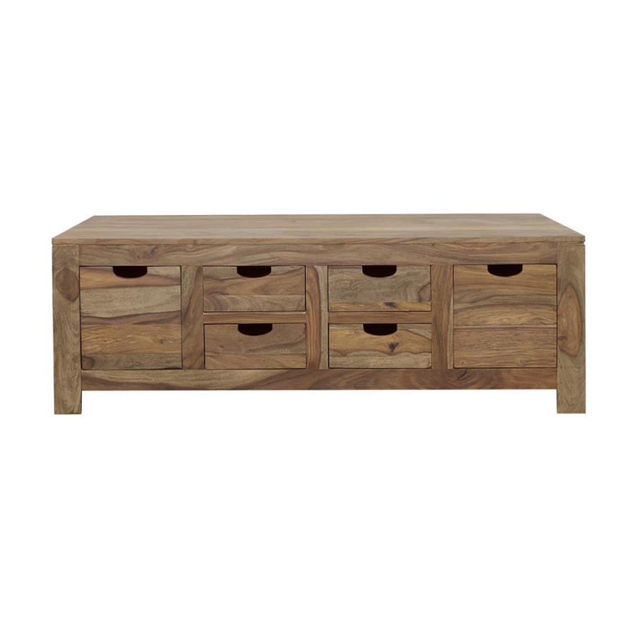 (image for) Esther 6-drawer Solid Wood Coffee Table Natural Sheesham