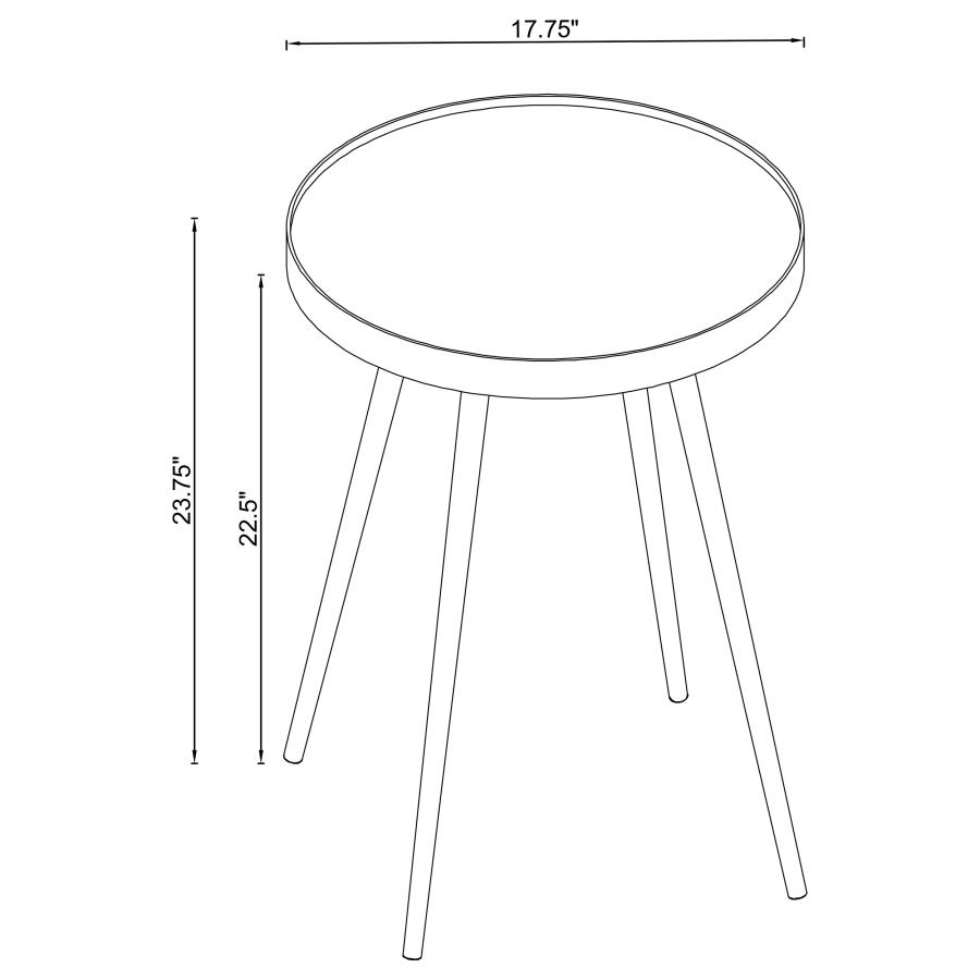 (image for) Kaelyn Round Mirror Top End Table Gold