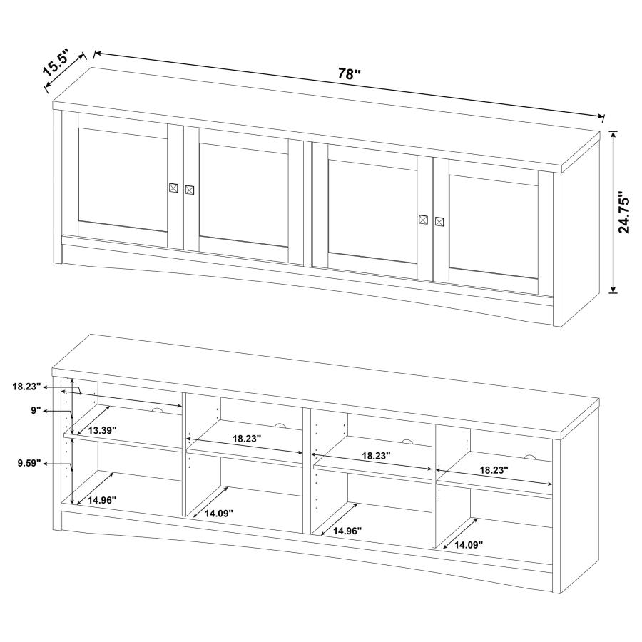 (image for) Laughlin 4-door Engineered Wood 78-inch TV Stand White