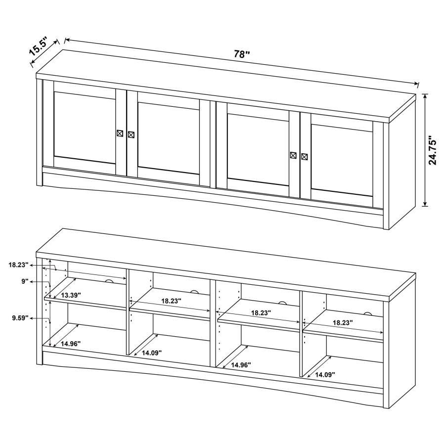 (image for) Laughlin 3-piece Entertainment Center TV Stand Dark Pine