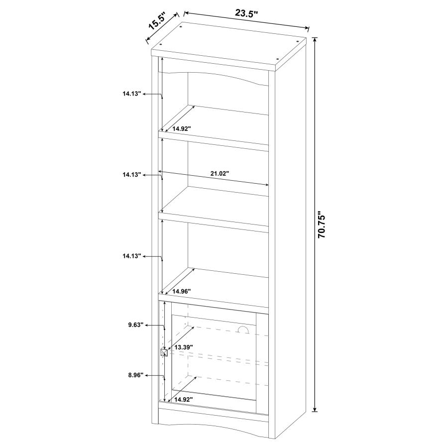 (image for) Laughlin 3-shelf Engineered Wood Media Tower Dark Pine