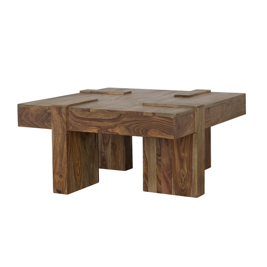 (image for) Samira Square Solid Wood Coffee Table Natural Sheesham