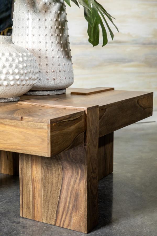 (image for) Samira Square Solid Wood Coffee Table Natural Sheesham