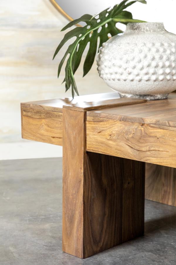 (image for) Samira Square Solid Wood Coffee Table Natural Sheesham