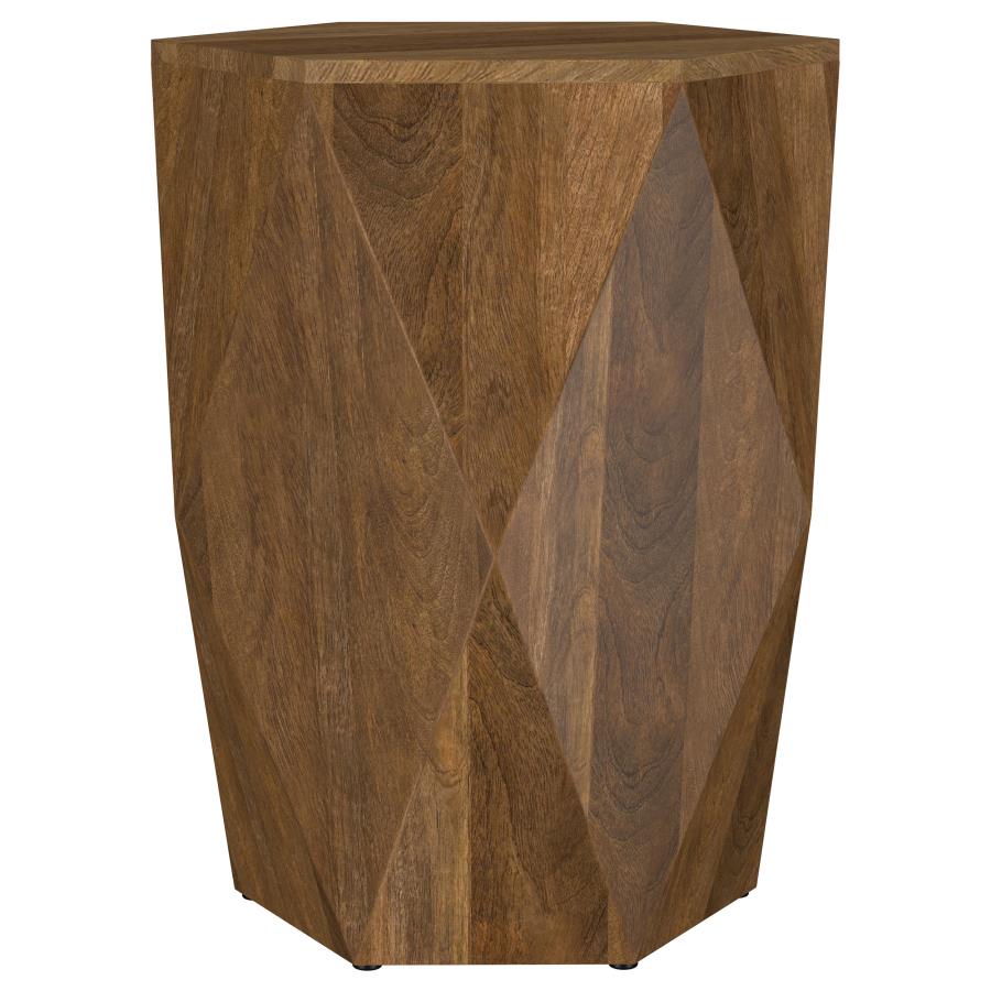 (image for) Zalika Hexagonal Solid Mango Wood End Table Natural