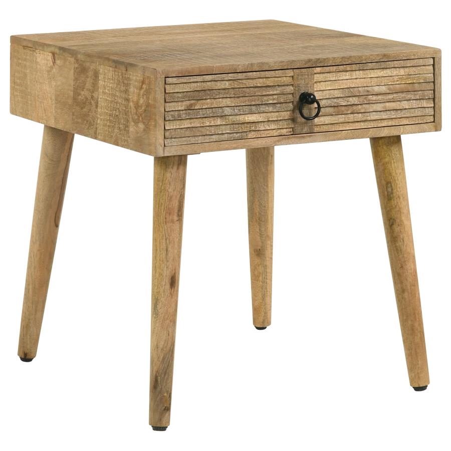 (image for) Zabel 1-drawer Square Mango Wood Side End Table Natural