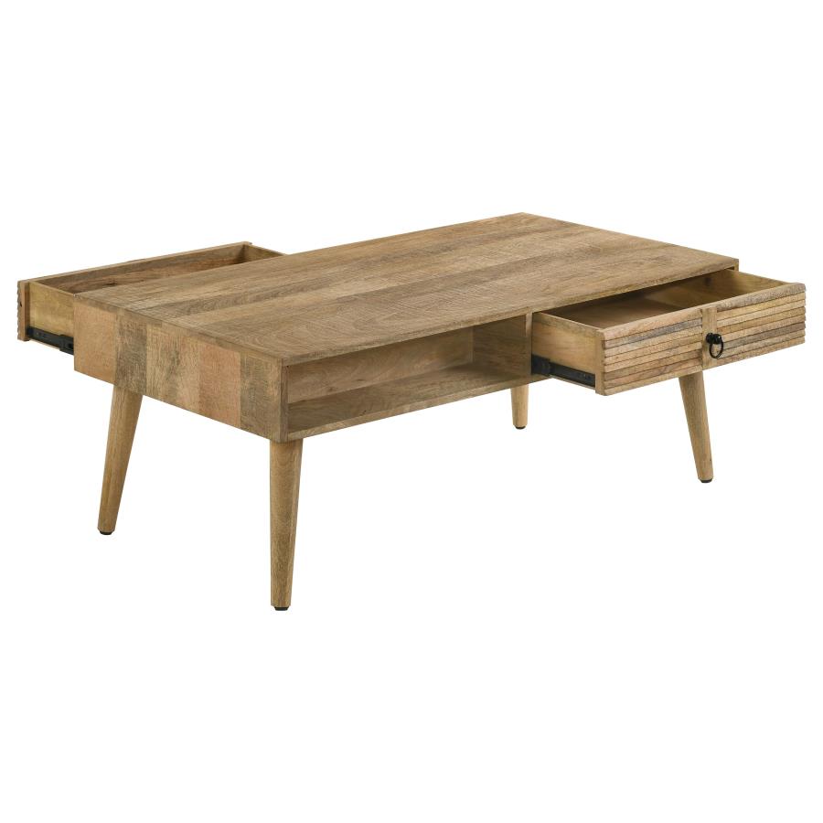 (image for) Zabel 1-drawer Rectangular Mango Wood Coffee Table Natural