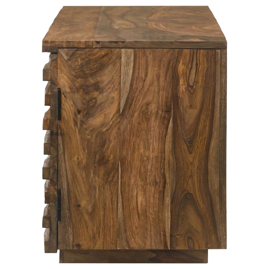 (image for) Julia 2-door Solid Sheesham Wood 58" TV Stand Natural