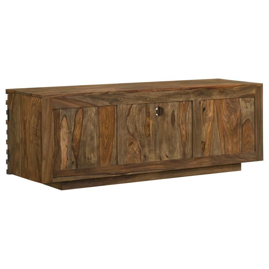 (image for) Julia 2-door Solid Sheesham Wood 58" TV Stand Natural