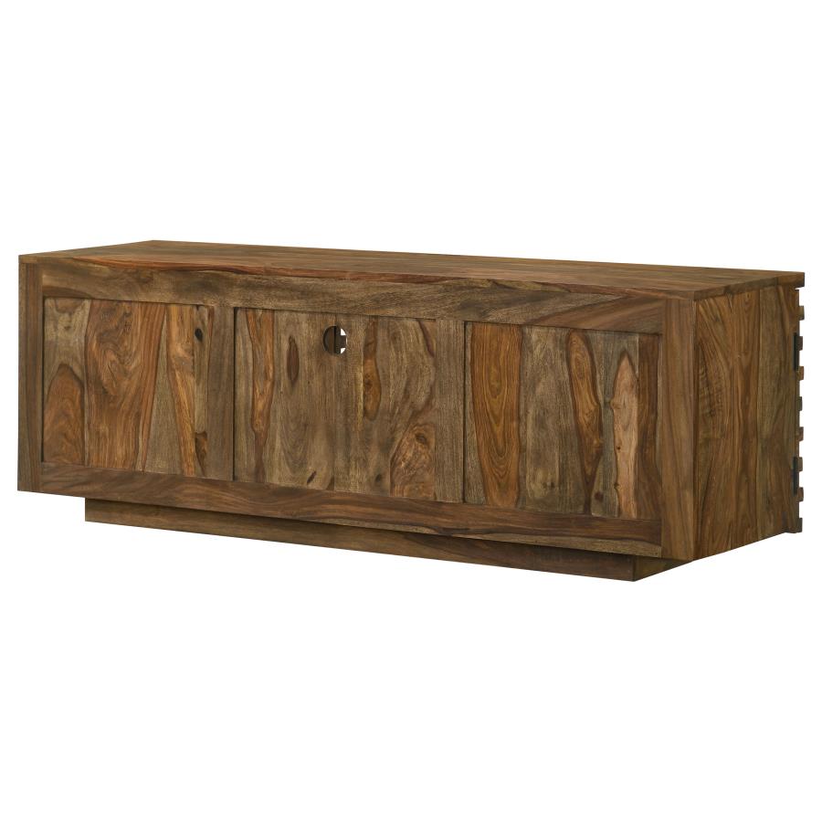 (image for) Julia 2-door Solid Sheesham Wood 58" TV Stand Natural