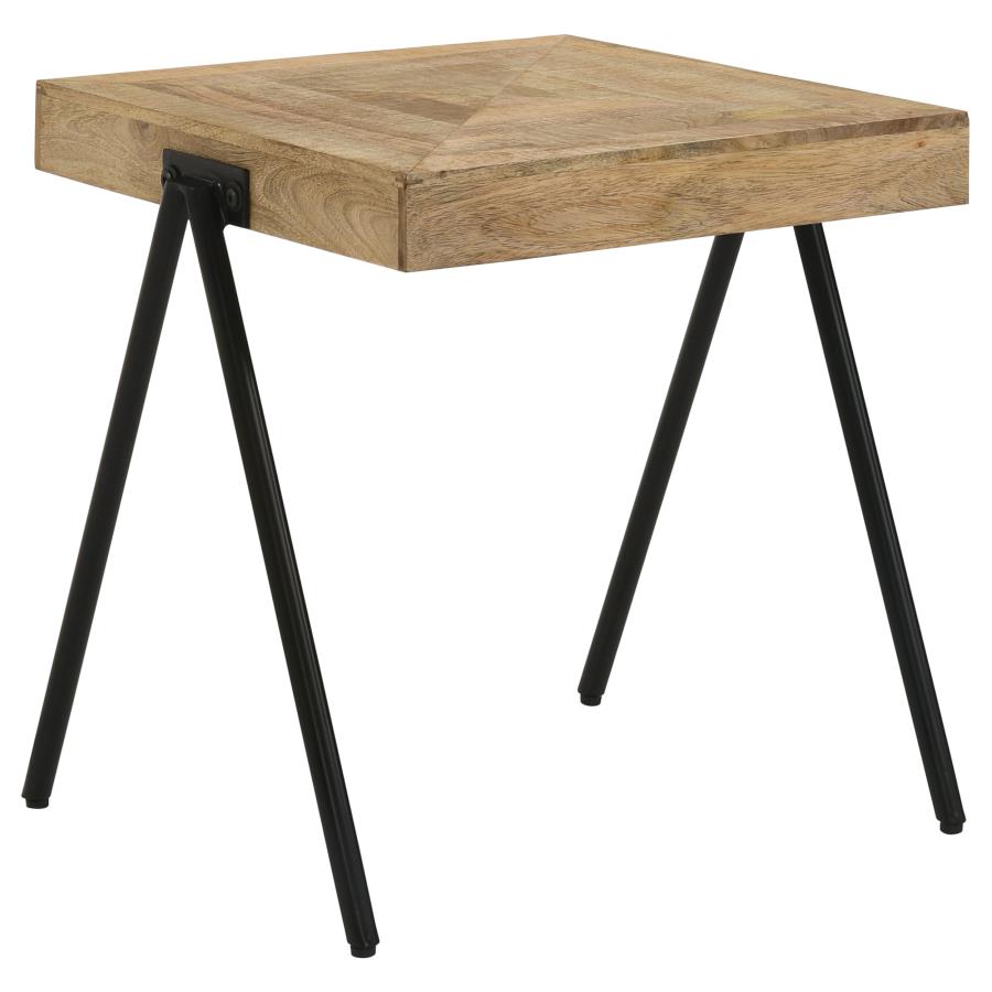 (image for) Avery Square Solid Mango Wood Side End Table Natural - Click Image to Close