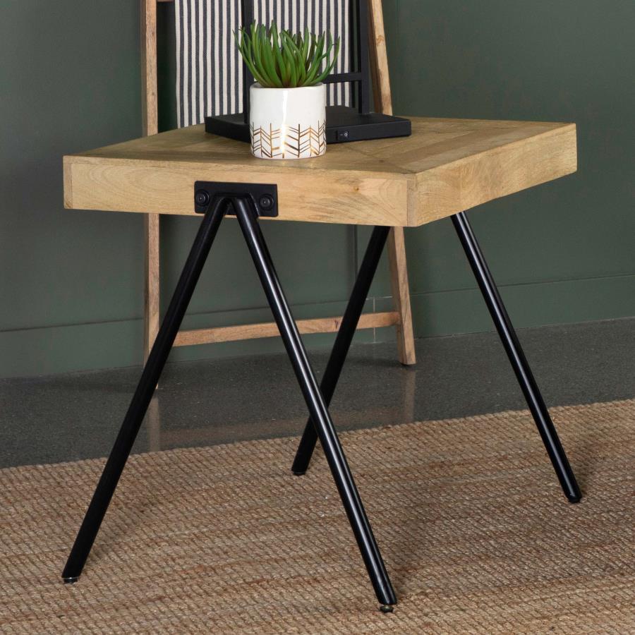 (image for) Avery Square Solid Mango Wood Side End Table Natural