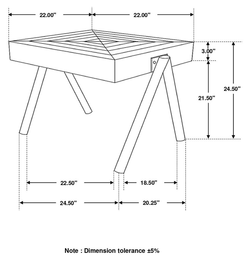 (image for) Avery Square Solid Mango Wood Side End Table Natural