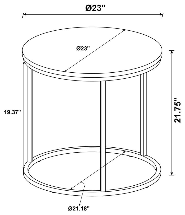 (image for) Lainey Round Faux Marble Side End Table Grey