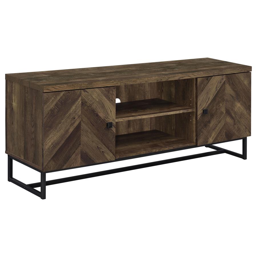 (image for) Myles 2-door Engineered Wood 60" TV Stand Rustic Oak