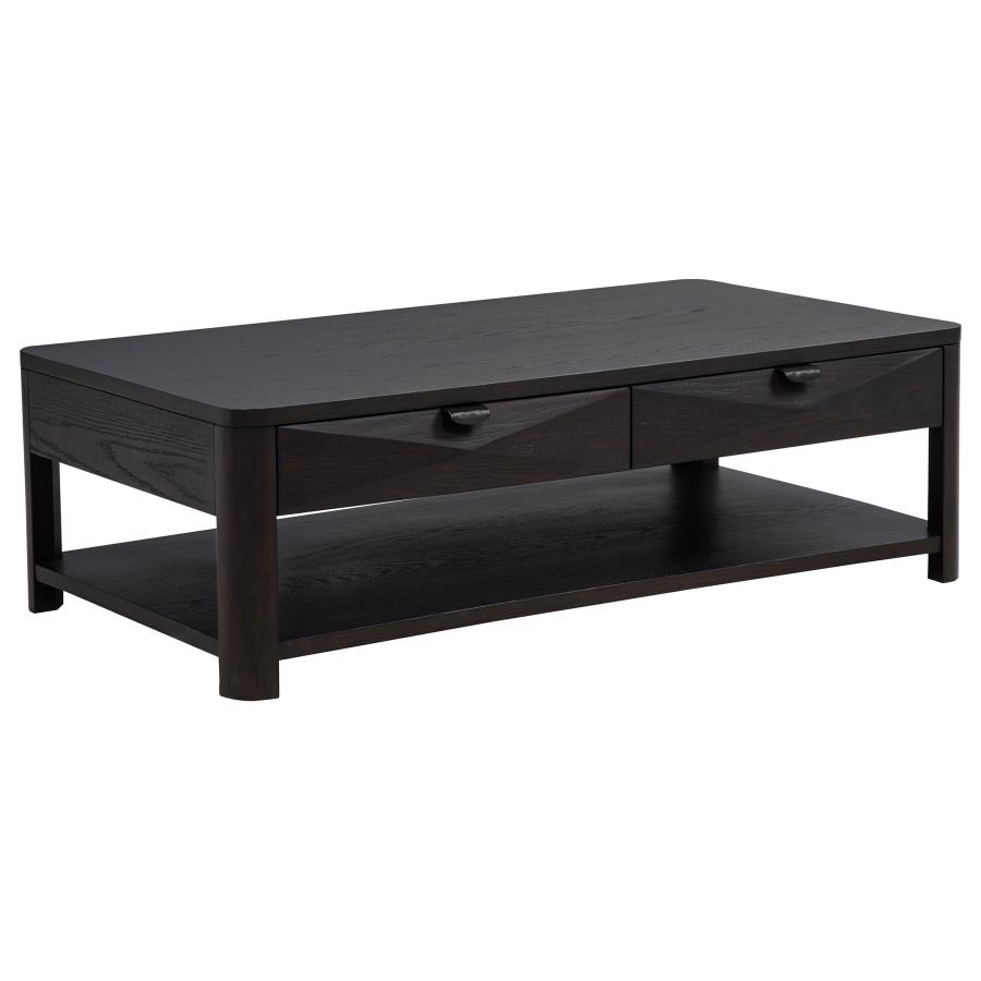 (image for) Marcelo Wood Coffee Table with 2 Drawers and Shelf Coffee