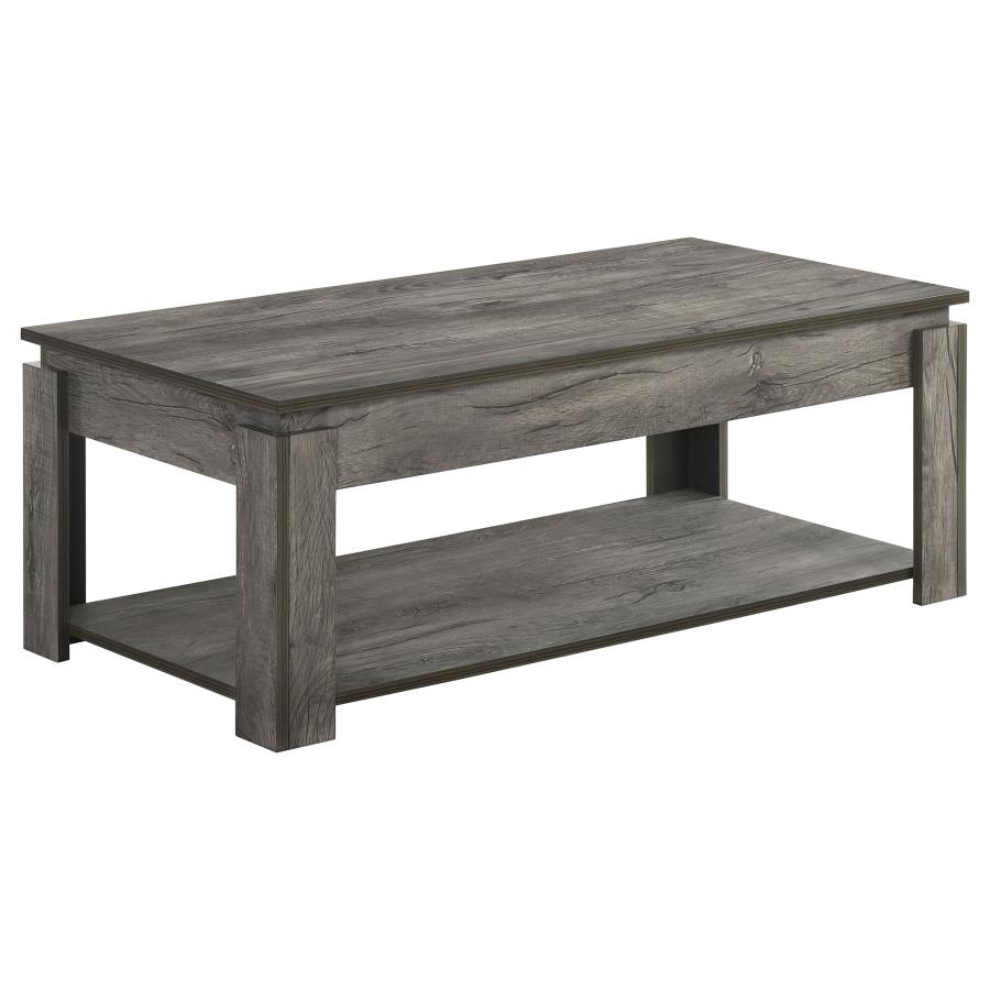 (image for) Donal 3-piece Rectangular Coffee Table Set Weathered Grey