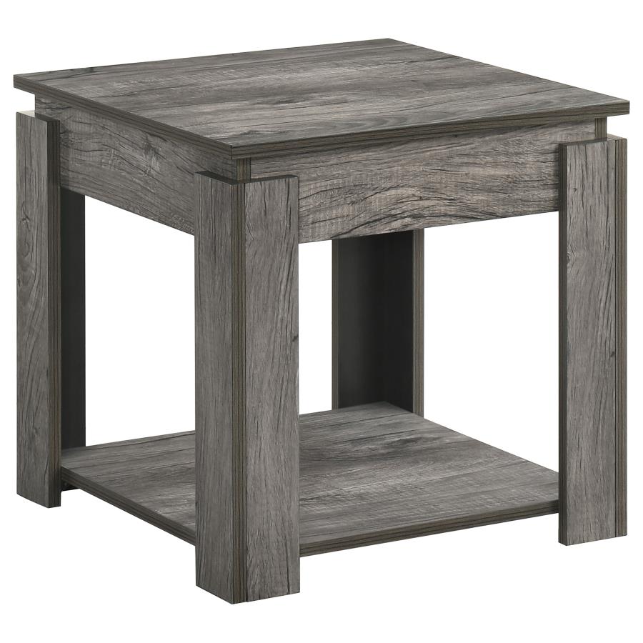 (image for) Donal 3-piece Rectangular Coffee Table Set Weathered Grey