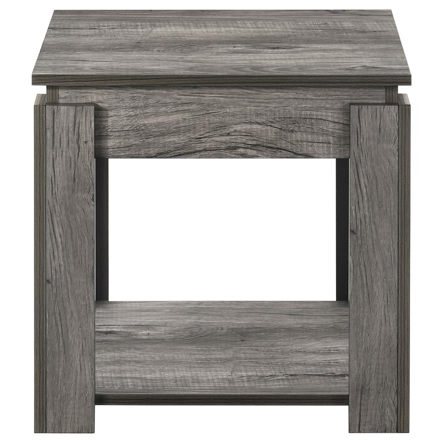 (image for) Donal 3-piece Rectangular Coffee Table Set Weathered Grey