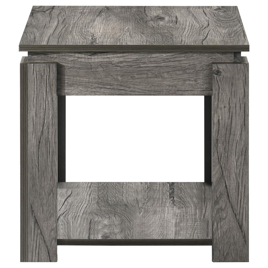 (image for) Donal 3-piece Rectangular Coffee Table Set Weathered Grey