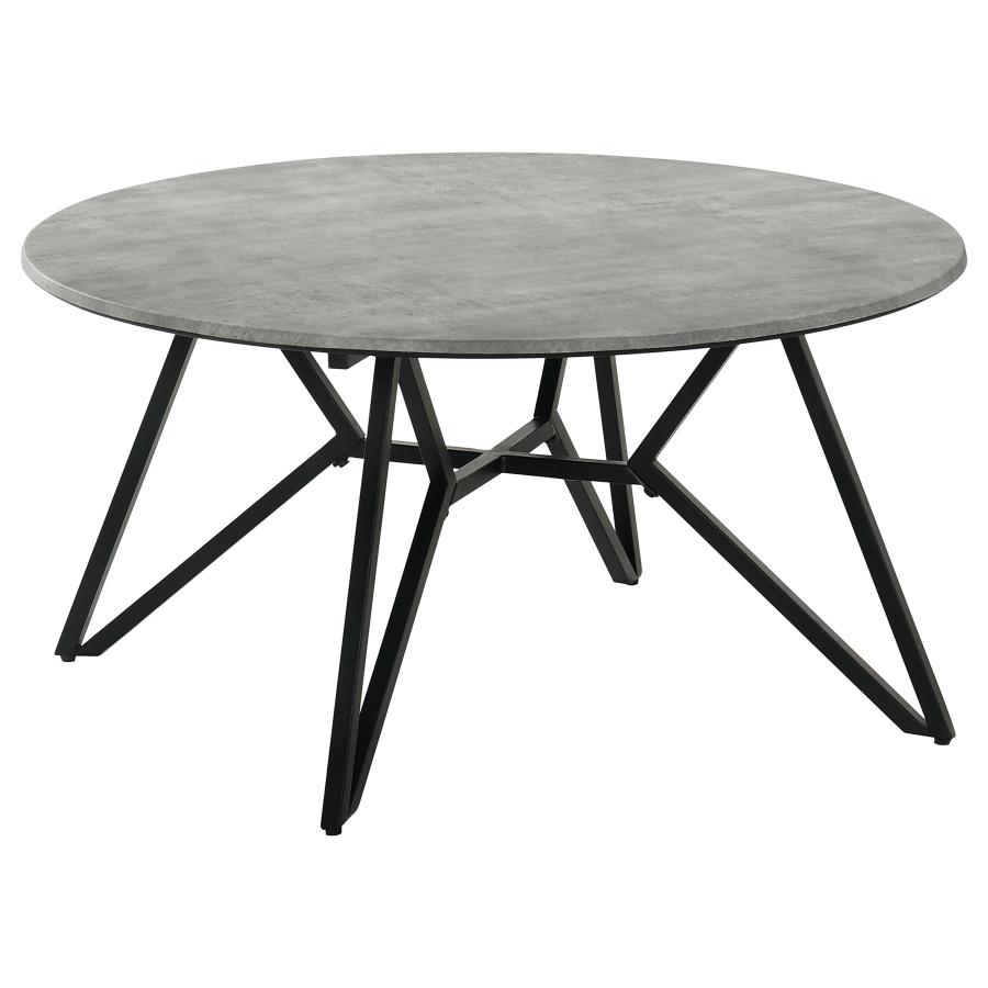 (image for) Hadi Round SmartTop Coffee Table Cement and Gunmetal