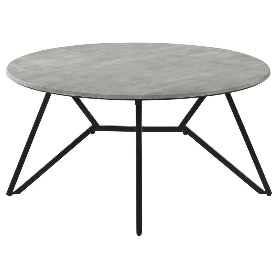 (image for) Hadi Round SmartTop Coffee Table Cement and Gunmetal