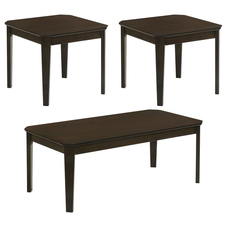 (image for) Amaro 3-piece Coffee and End Table Set Dark Brown