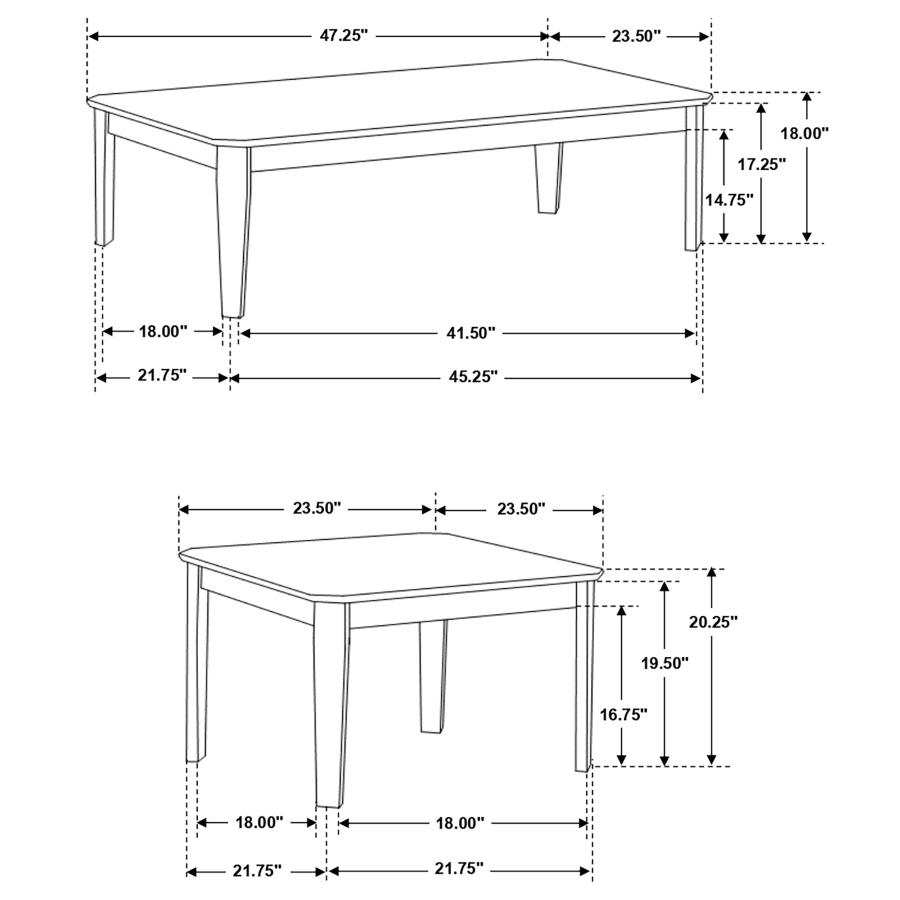 (image for) Amaro 3-piece Coffee and End Table Set Dark Brown