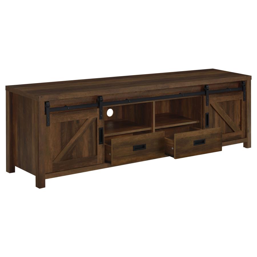 (image for) Madra 2-door Engineered Wood 79" TV Stand Dark Pine