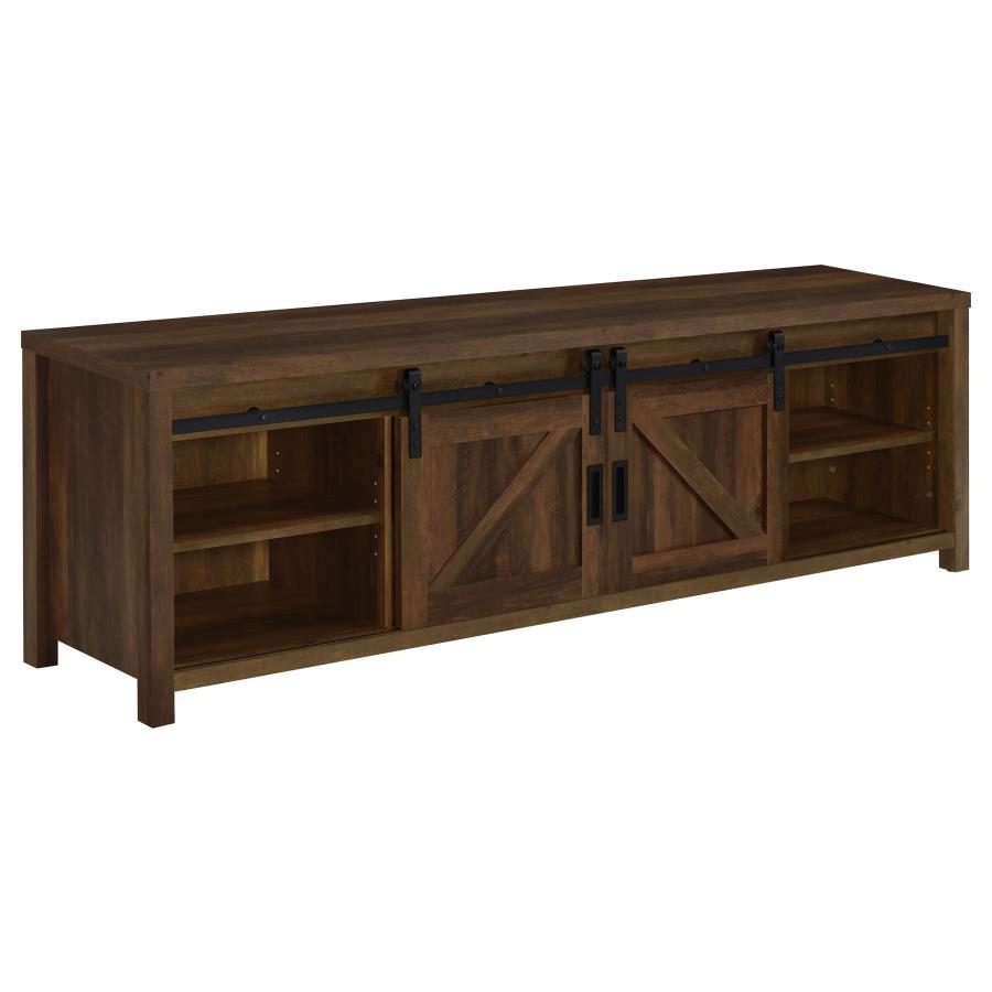 (image for) Madra 2-door Engineered Wood 79" TV Stand Dark Pine