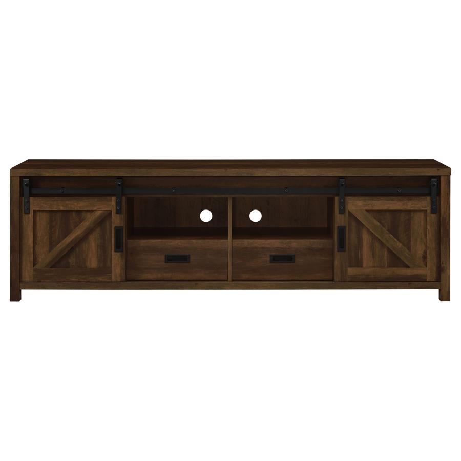 (image for) Madra 2-door Engineered Wood 79" TV Stand Dark Pine