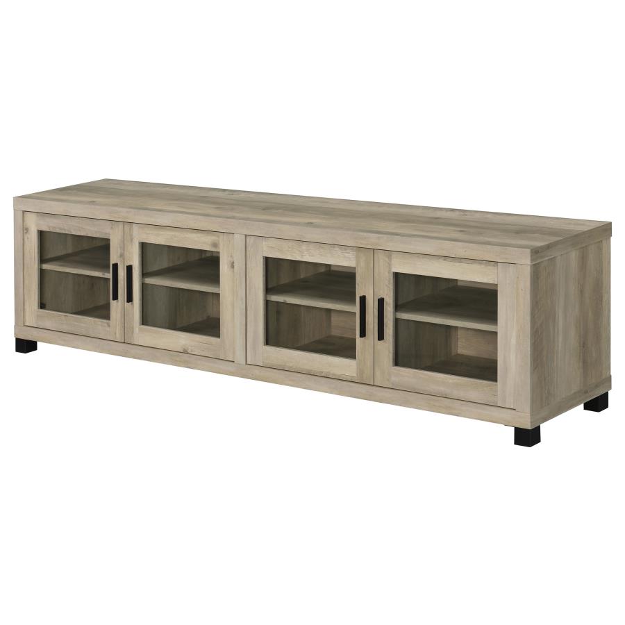 (image for) Sachin 4-door Engineered Wood 79" TV Stand Distressed Pine