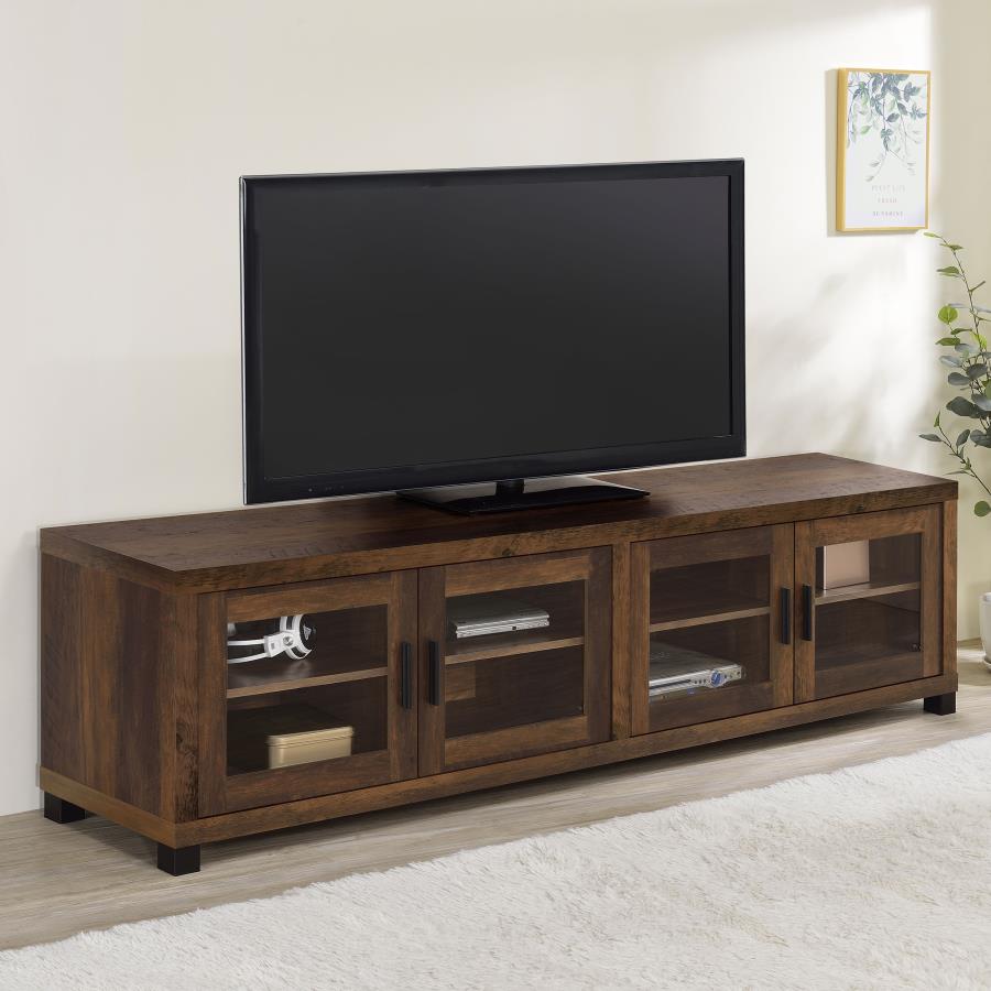 (image for) Sachin 4-door Engineered Wood 79" TV Stand Dark Pine