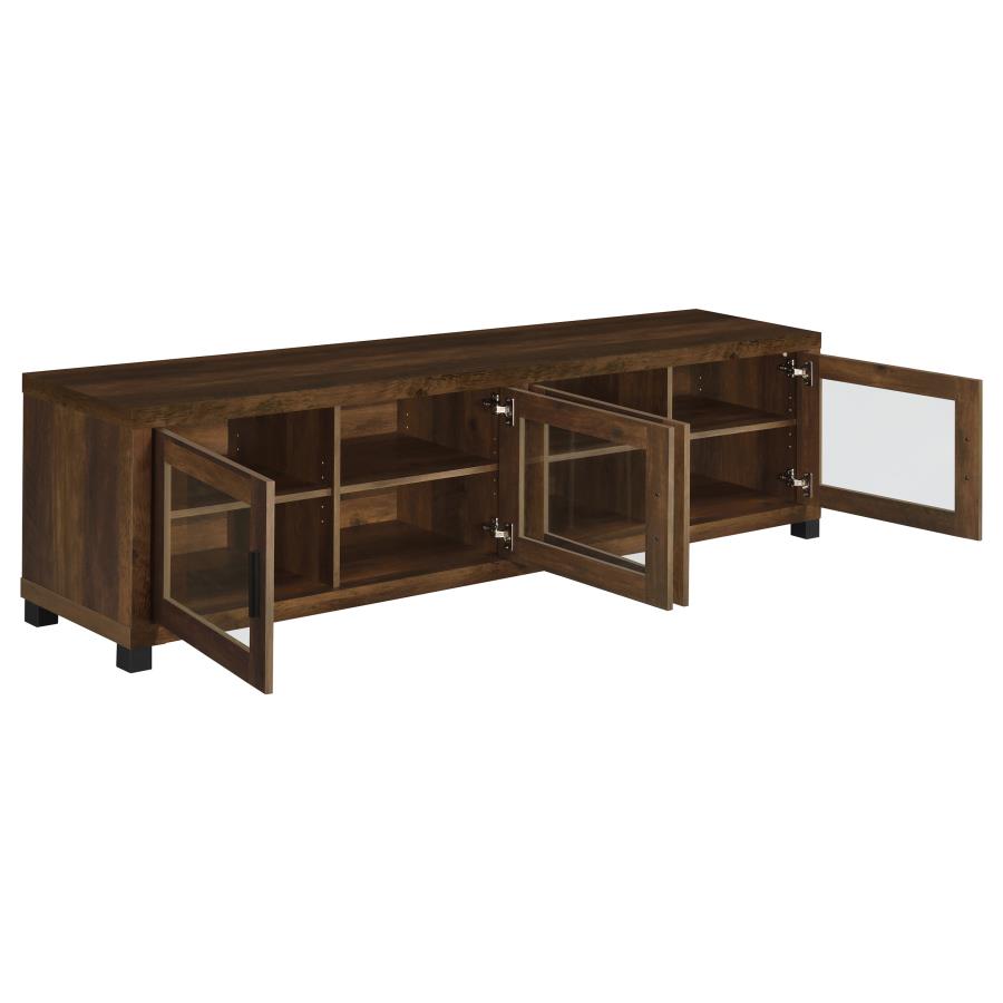 (image for) Sachin 4-door Engineered Wood 79" TV Stand Dark Pine