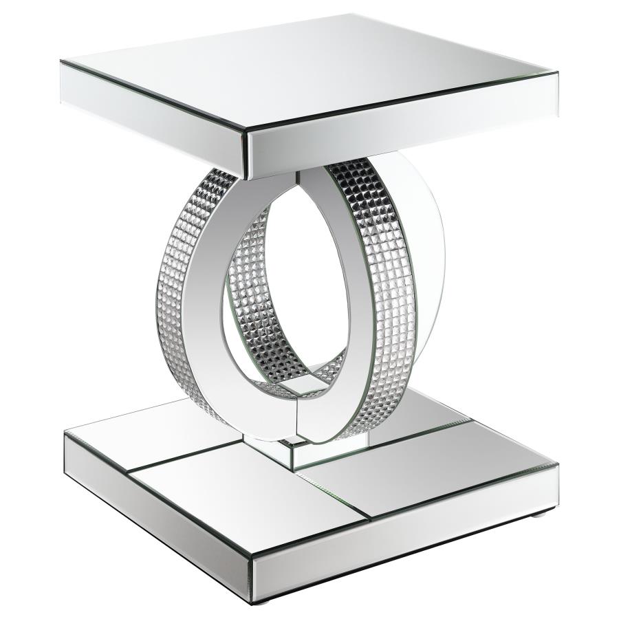 (image for) Breena Rectangular Mirrored Acrylic End Table Silver