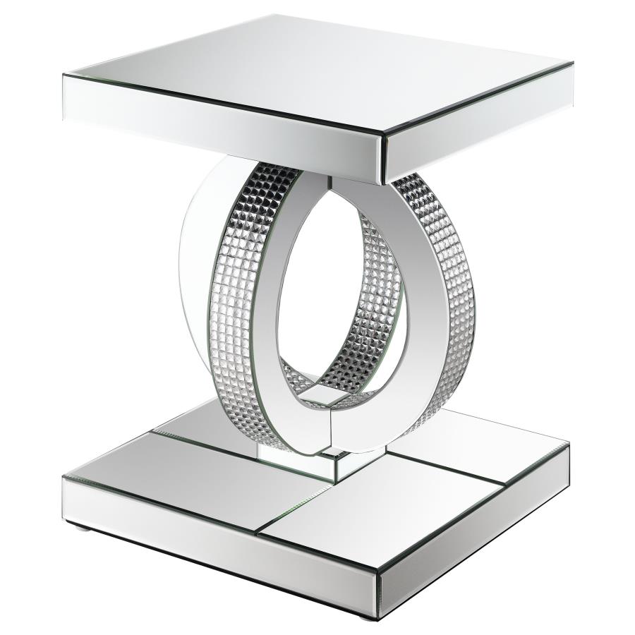 (image for) Breena Rectangular Mirrored Acrylic End Table Silver