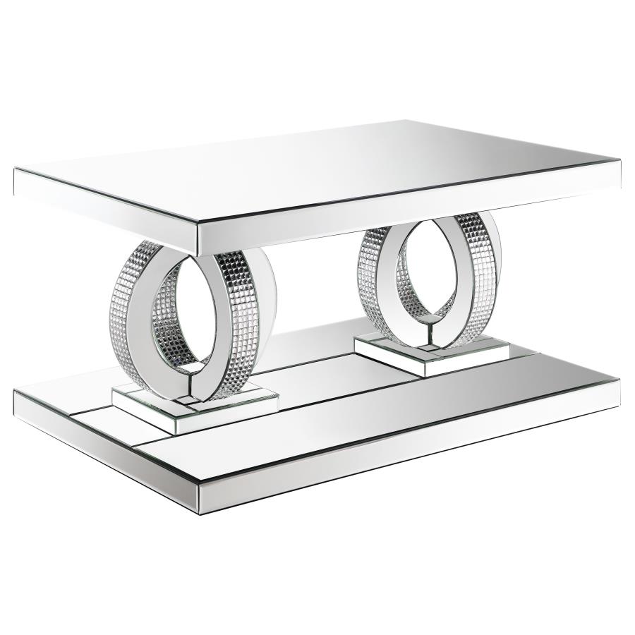 (image for) Breena Rectangular Mirrored Acrylic Coffee Table Silver