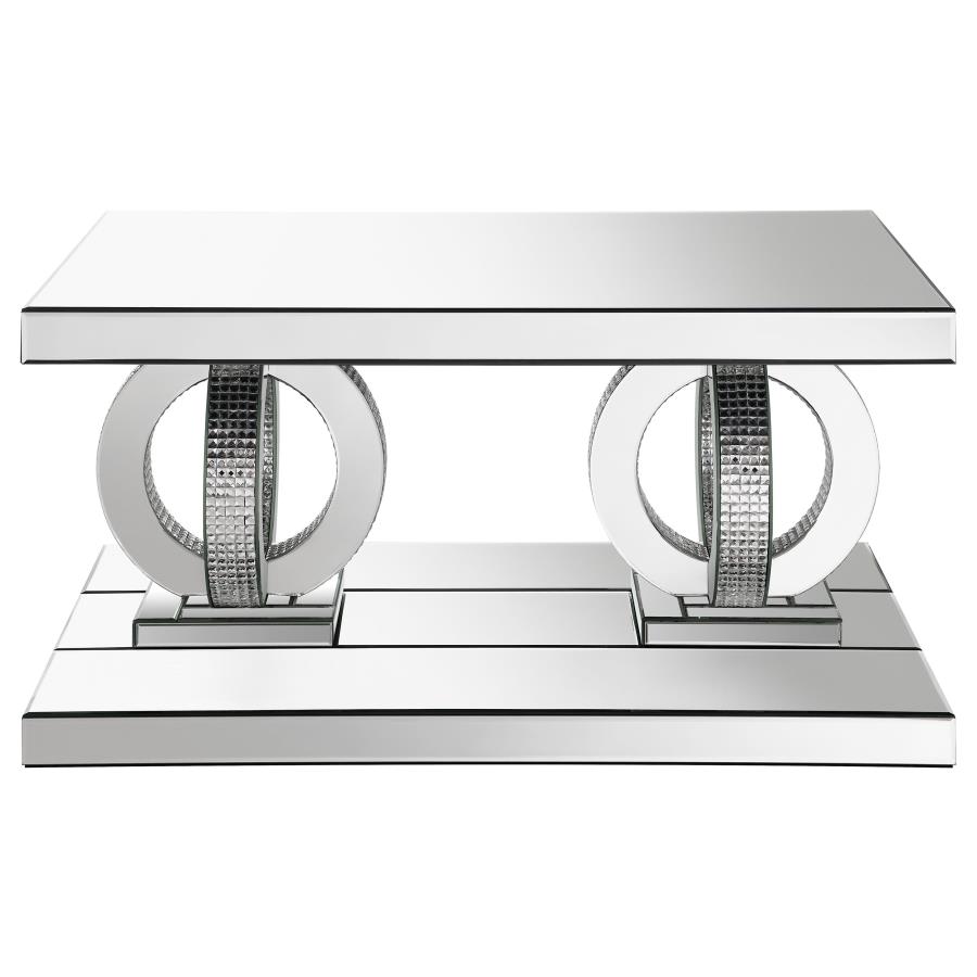 (image for) Breena Rectangular Mirrored Acrylic Coffee Table Silver