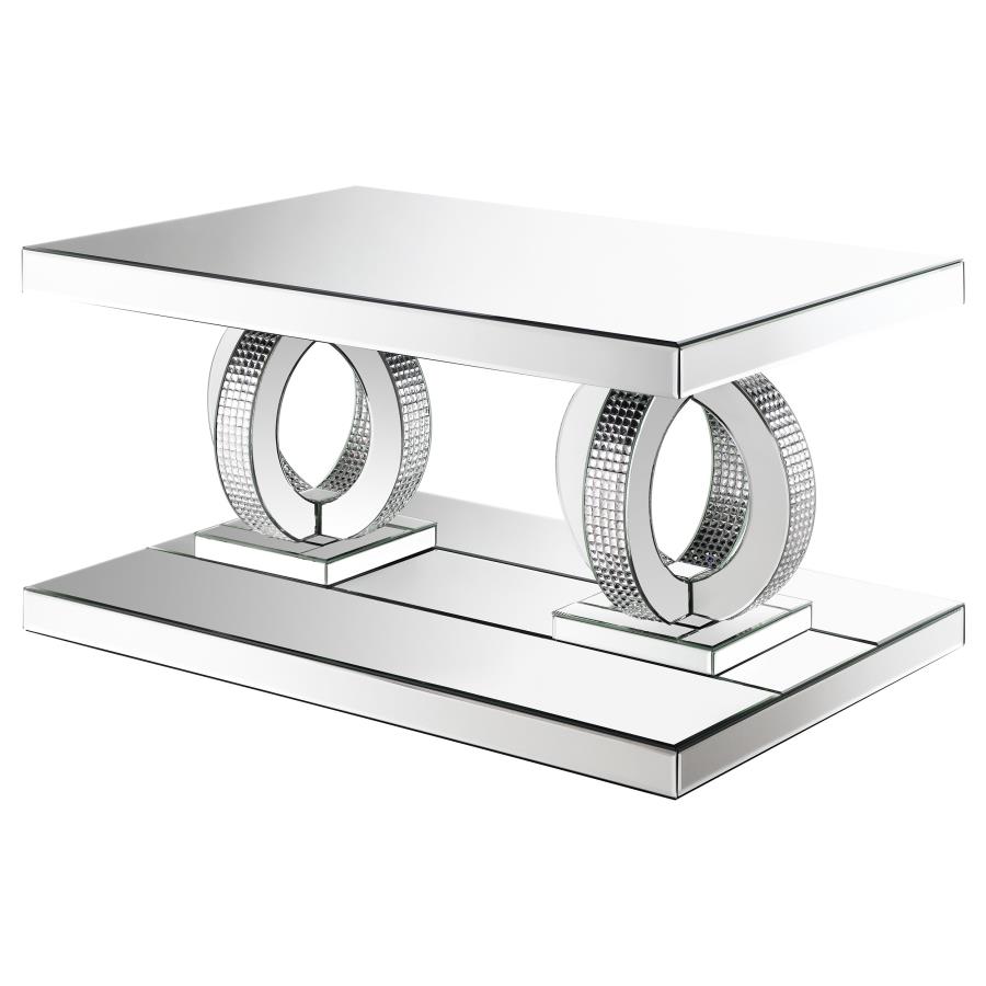 (image for) Breena Rectangular Mirrored Acrylic Coffee Table Silver