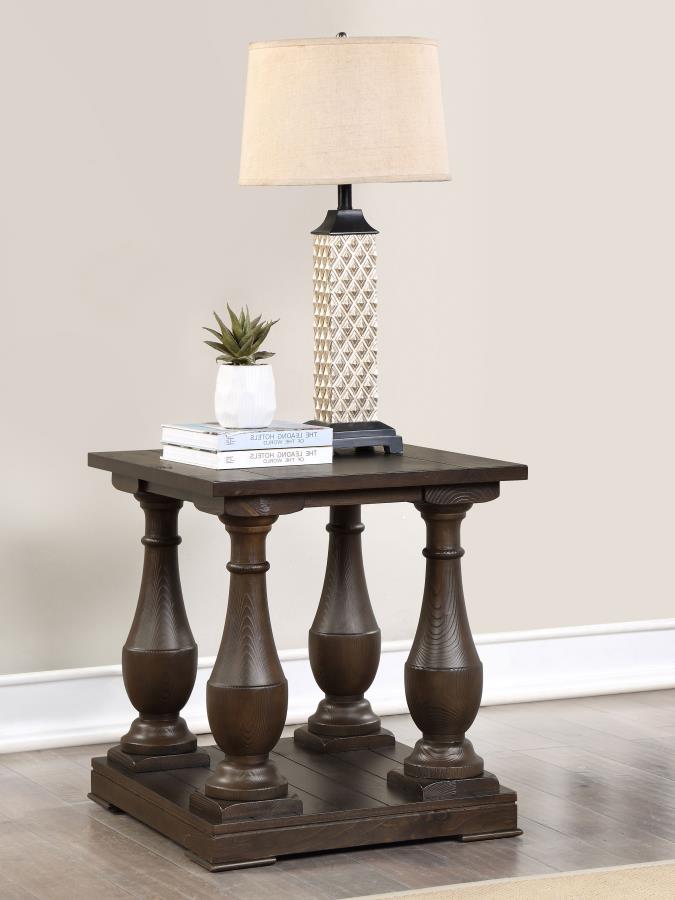 (image for) Walden Rectangular Wood Side End Table Coffee Brown