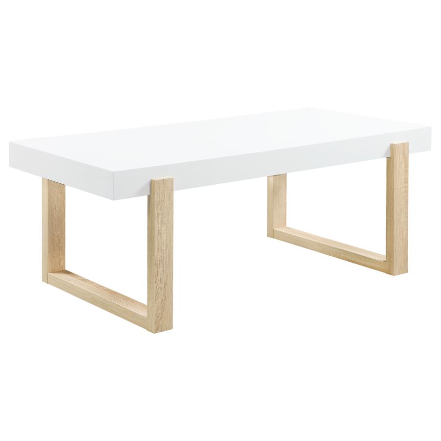 (image for) Pala Rectangular Coffee Table White High Gloss and Natural