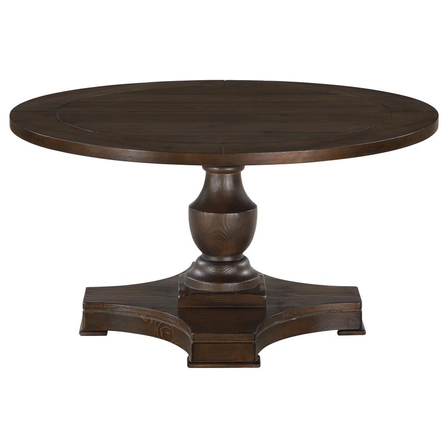 (image for) Morello Round Wood Coffee Table with Pedestal Base Coffee