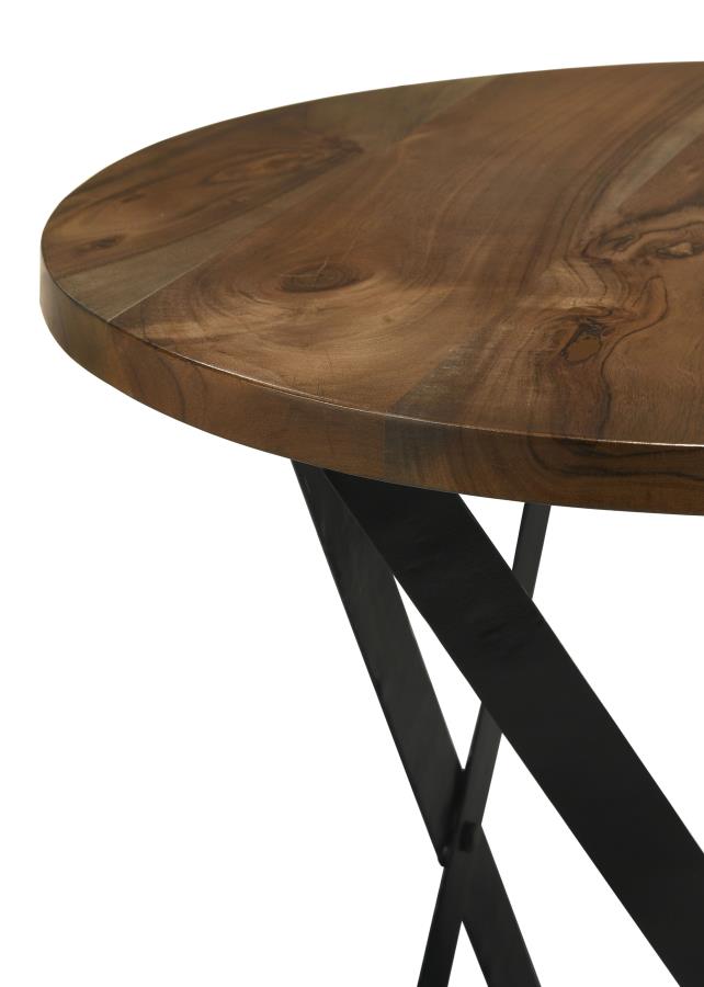 (image for) Zack Round End Table Smokey Grey and Black