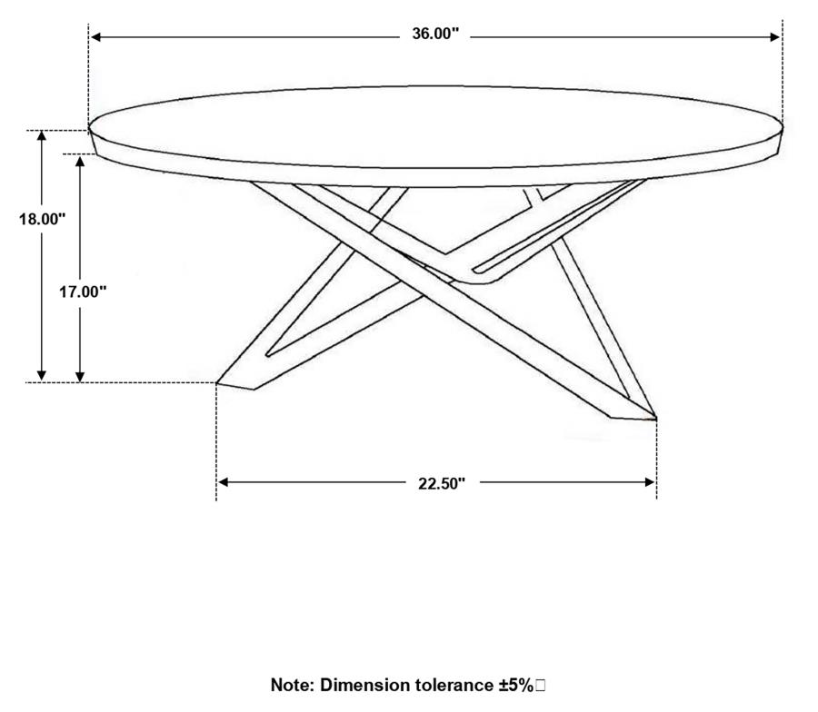 (image for) Zack Round Coffee Table Smokey Grey and Black