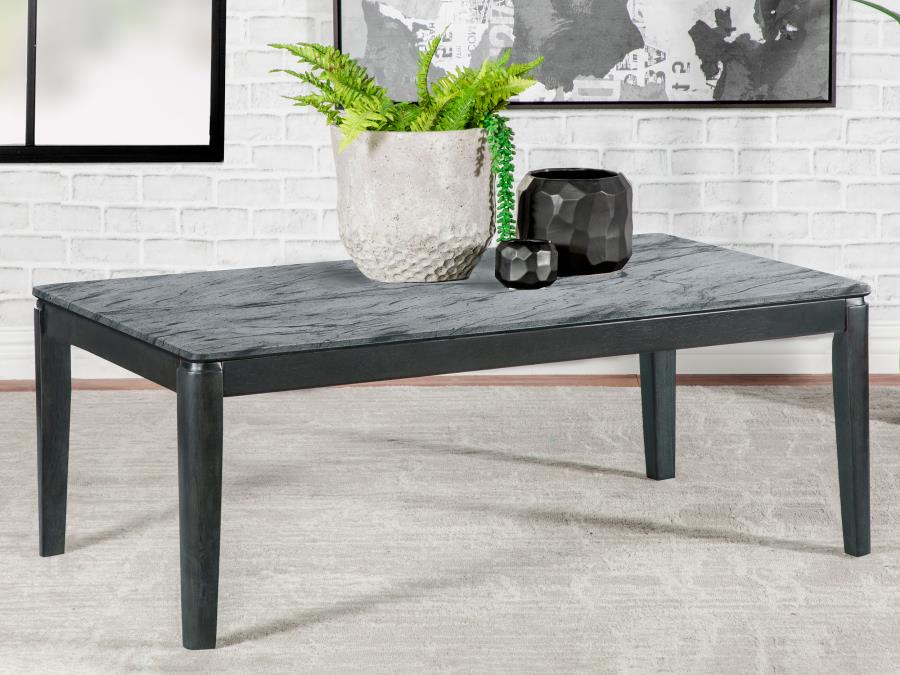 (image for) Mozzi Rectangular Faux Marble Coffee Table Grey and Black