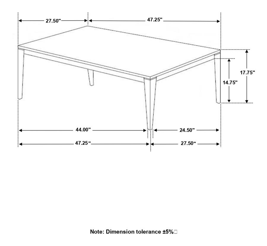 (image for) Mozzi Rectangular Faux Marble Coffee Table Grey and Black