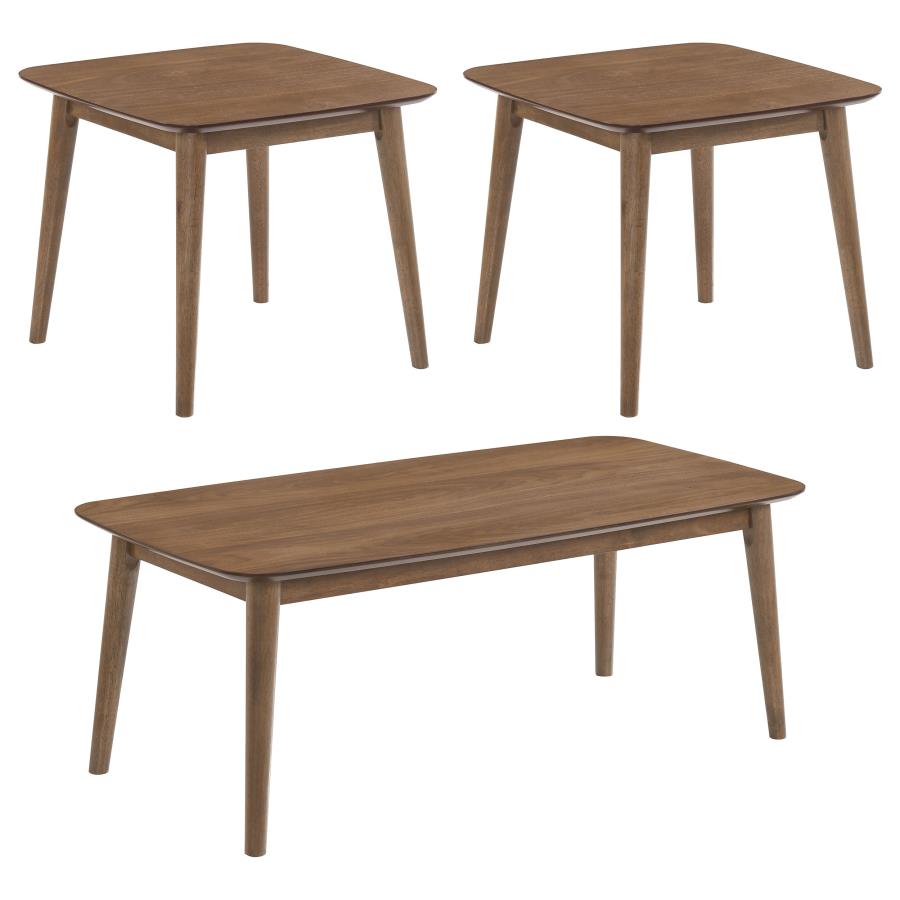 (image for) Radley 3-piece Rectangular Coffee Table Set Natural Walnut - Click Image to Close