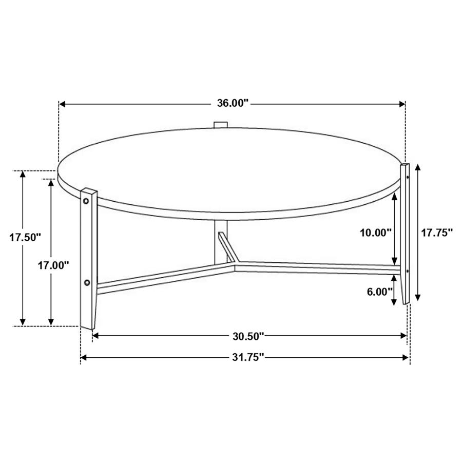 (image for) Tandi Round Faux Marble Coffee Table White and Black