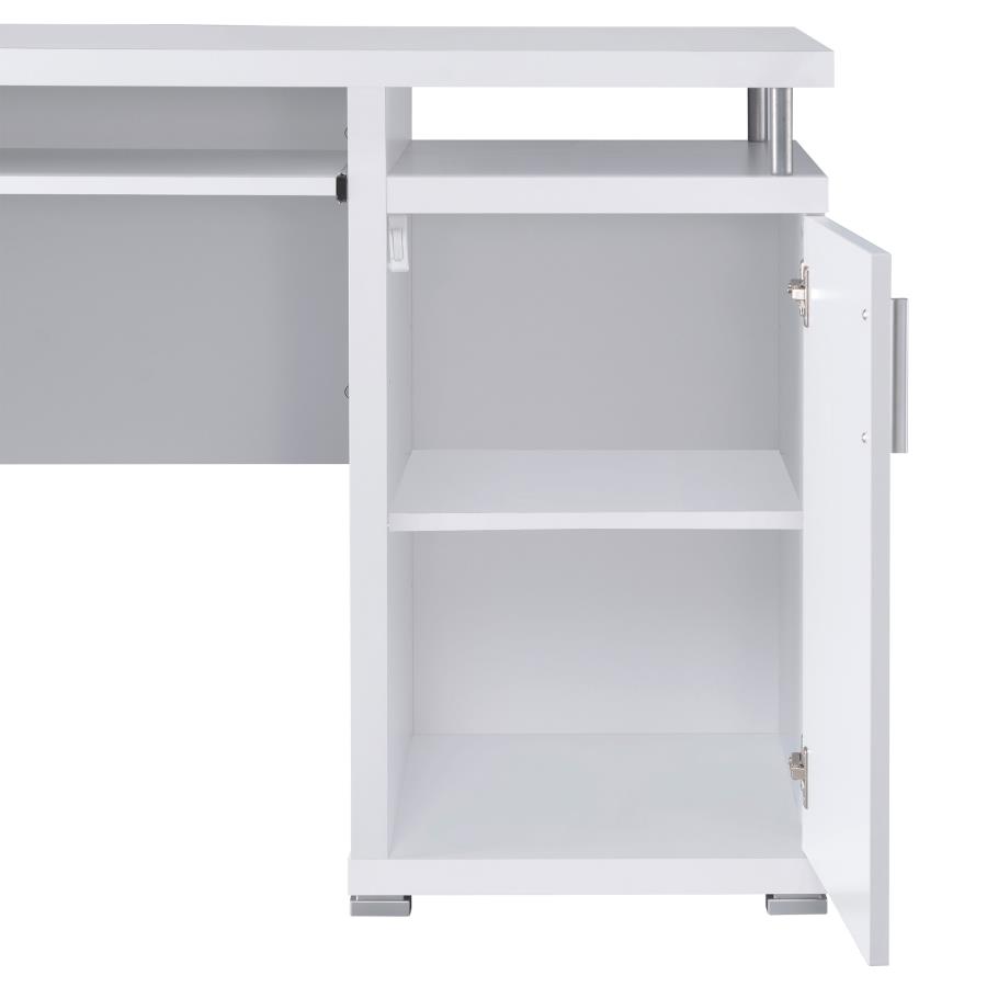 (image for) Tracy 55-inch 2-drawer Office Computer Desk White