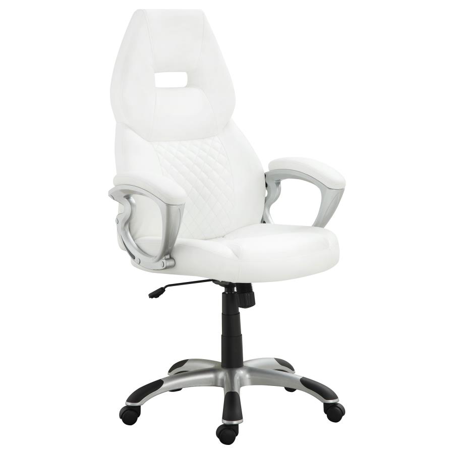 (image for) Bruce Upholstered Adjustable Home Office Desk Chair White